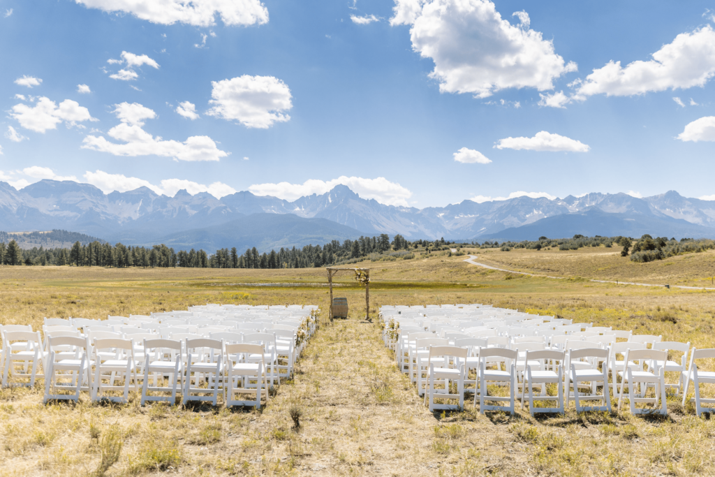 Outdoor wedding reception in Montrose
