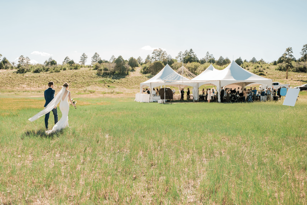 Outdoor wedding reception in Montrose